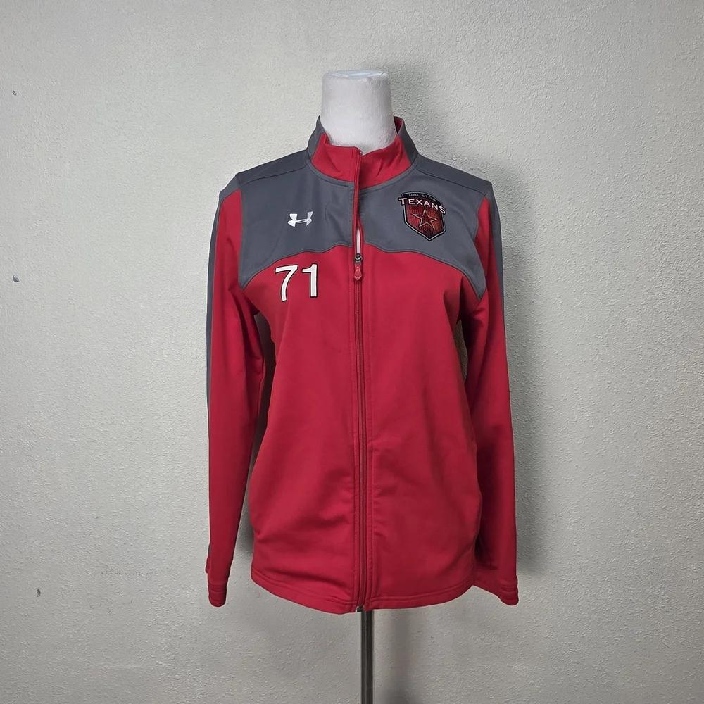 Under Armour Houston Texans Red and Gray Full-Zip Jacket Size YXL